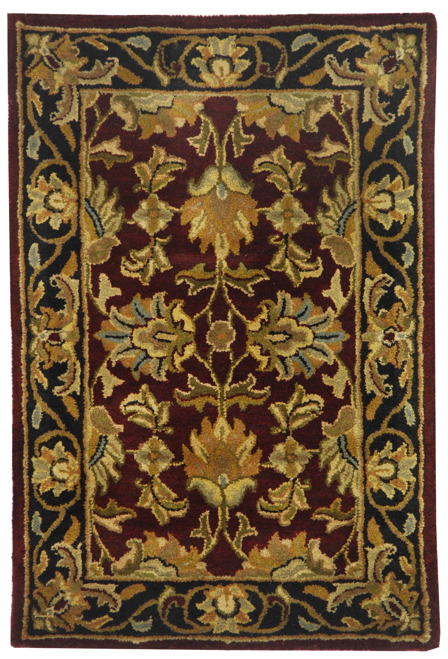 SAFAVIEH Heritage Collection Area Rug - 9' x 12', Black & Beige, Handmade Traditional Oriental Wool, Ideal for High Traffic Areas in Living Room, Bedroom (HG628B)