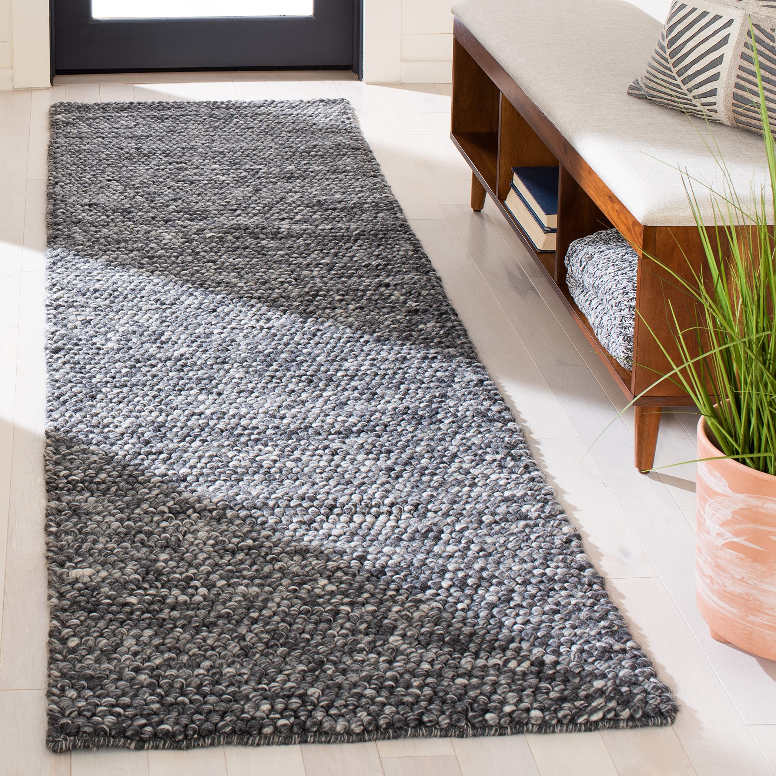 SAFAVIEH Area Rug 8x10 - Natura Collection - Large - Ivory, Handmade Wool Blend, Textured Design, Ideal for Living Room, Bedroom, Dining Space (NAT620A)
