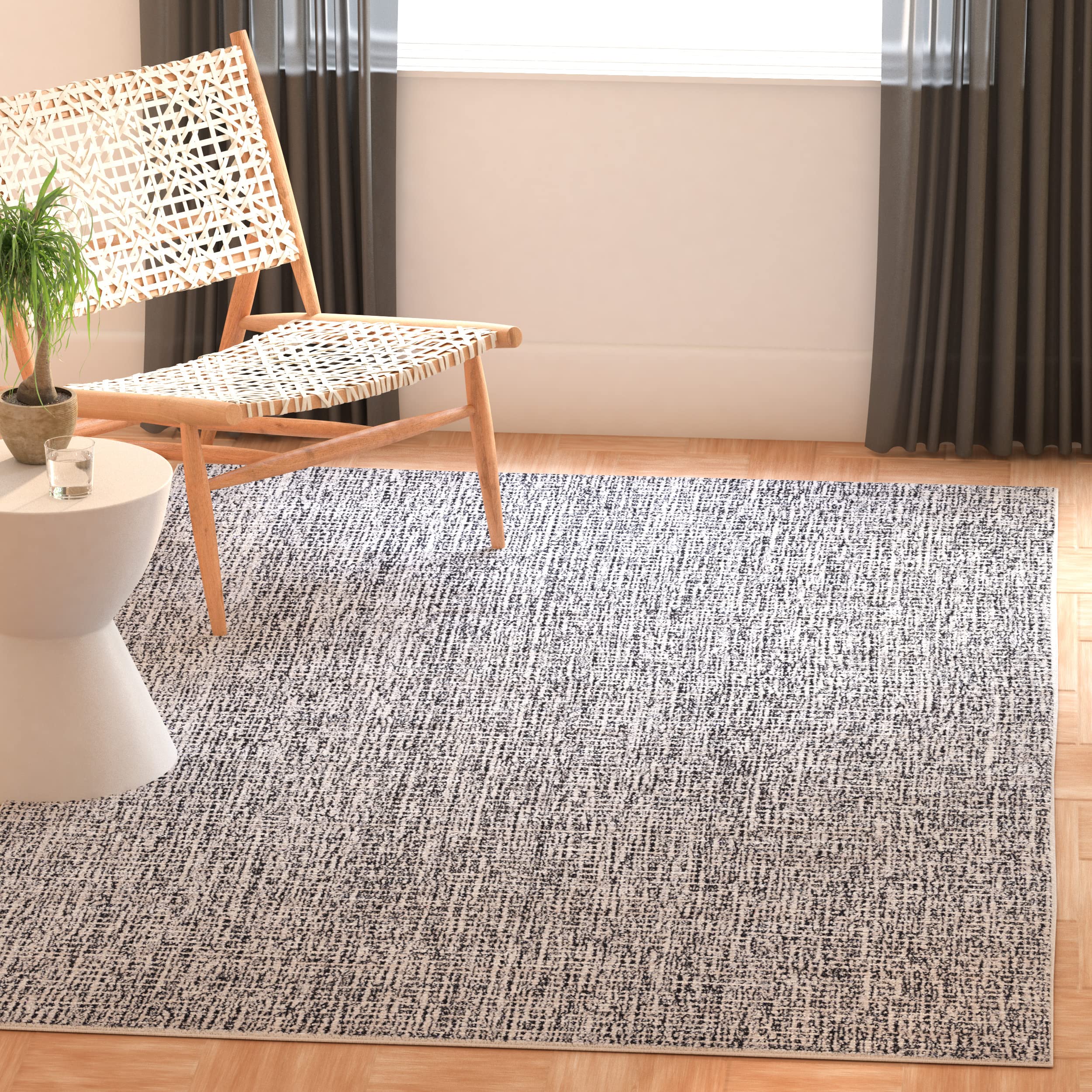 SAFAVIEH Area Rug 8x10 - Abstract Collection - Large - Ivory & Grey, Handmade Wool, Ideal for Living Room, Bedroom, Office, Dining Space (ABT468G)