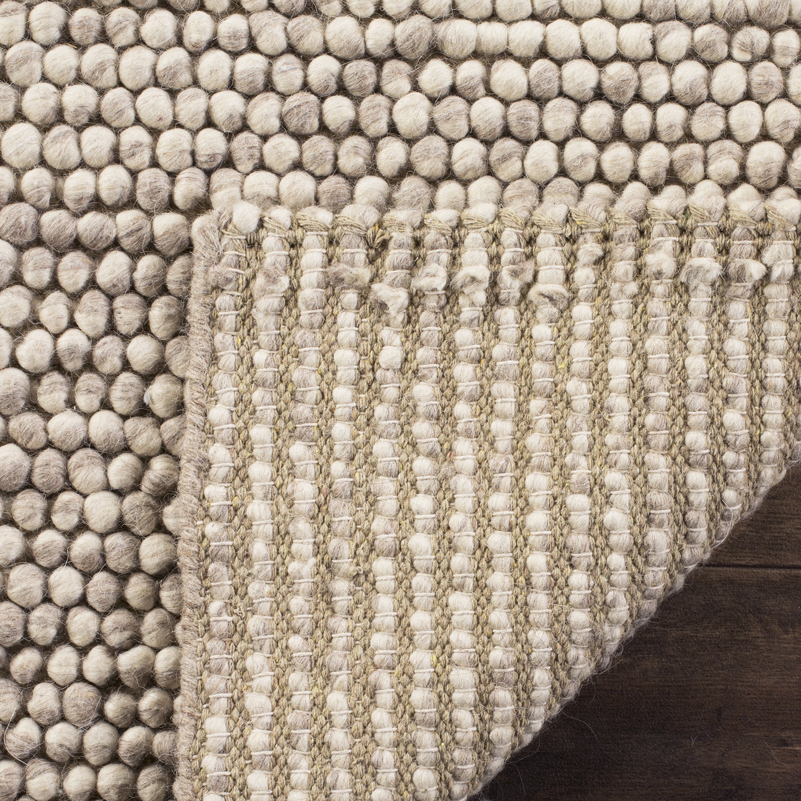 SAFAVIEH Area Rug 8x10 - Natura Collection - Large - Ivory, Handmade Wool Blend, Textured Design, Ideal for Living Room, Bedroom, Dining Space (NAT620A)