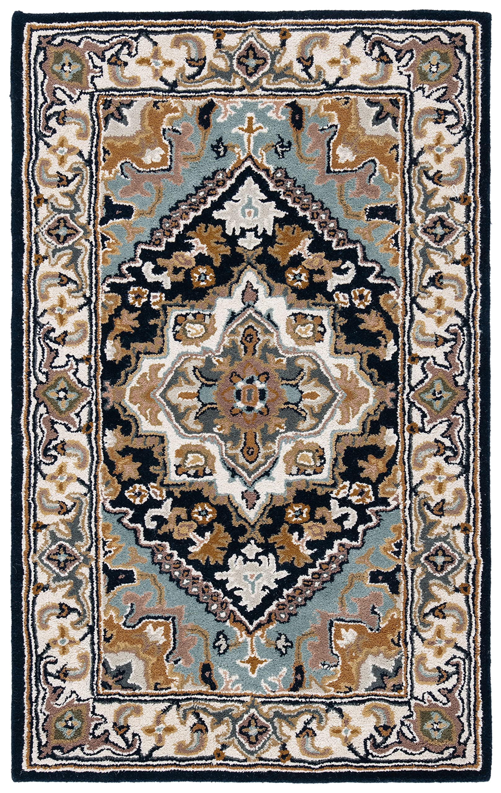SAFAVIEH Area Rug 8x10 - Heritage Collection - Large - Red, Handmade Wool, Traditional Oriental Medallion Design, Ideal for Living Room, Bedroom, Dining Space (HG625A)