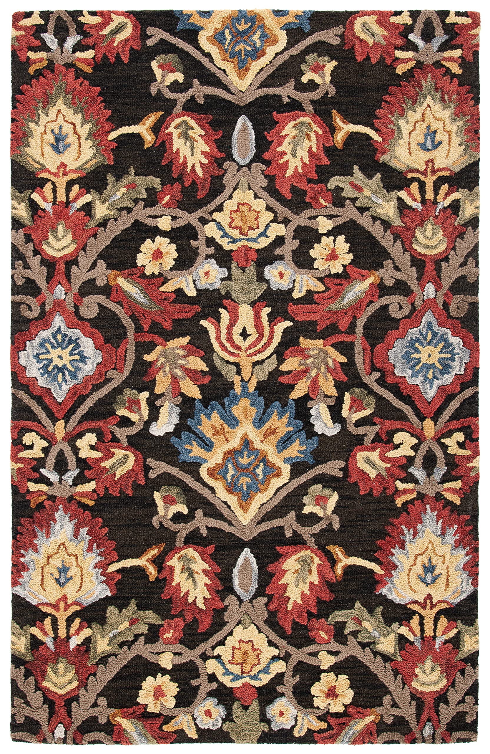 SAFAVIEH Area Rug 8x10 - Blossom Collection - Large - Green & Multi, Handmade Wool, Ideal for Living Room, Bedroom, Office, Dining Space (BLM402B)
