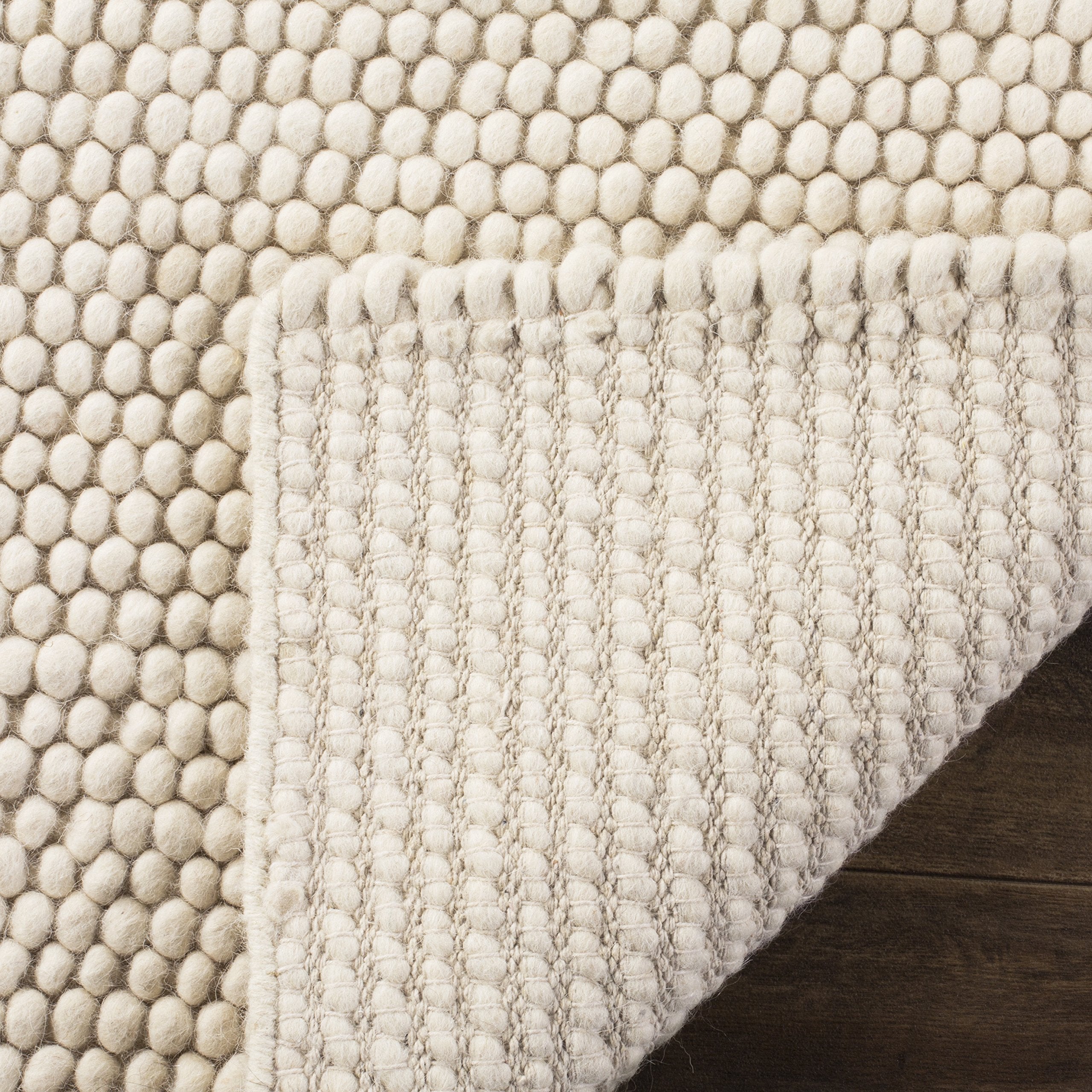 SAFAVIEH Area Rug 8x10 - Natura Collection - Large - Ivory, Handmade Wool Blend, Textured Design, Ideal for Living Room, Bedroom, Dining Space (NAT620A)