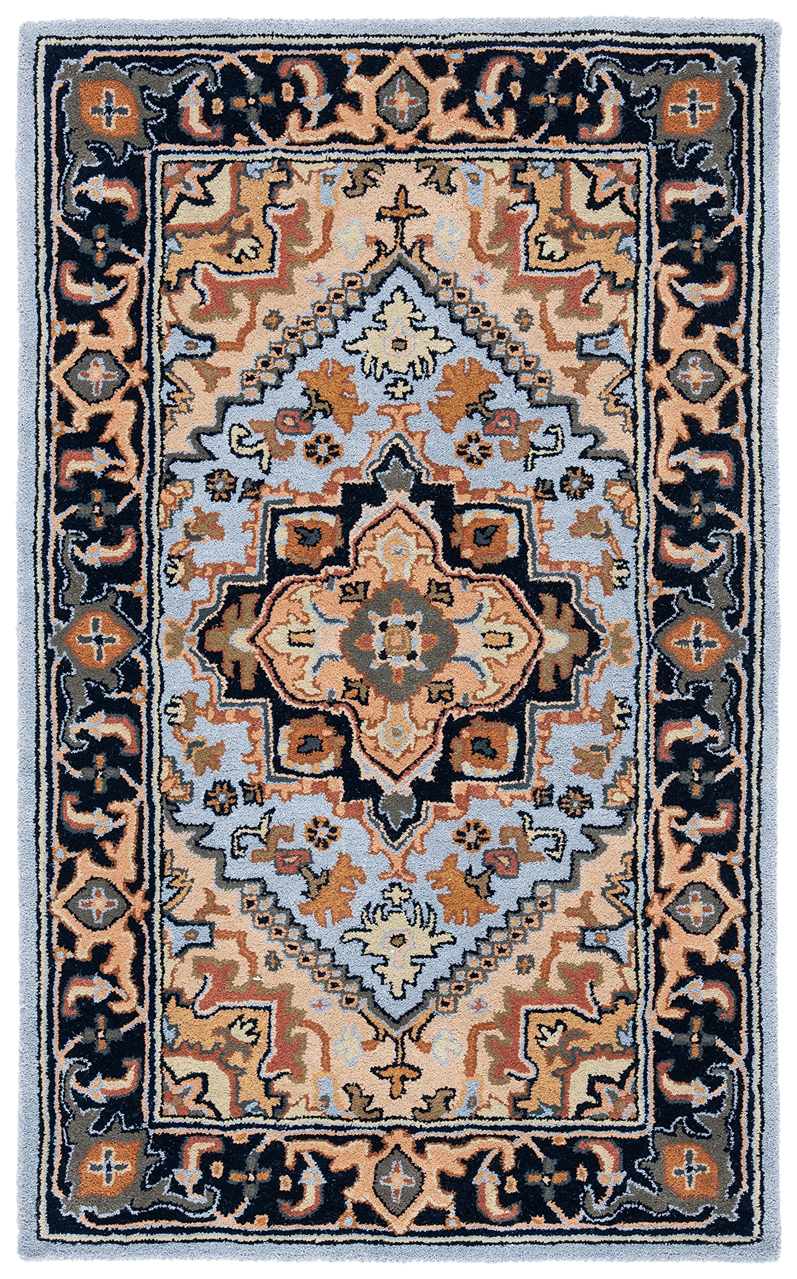 SAFAVIEH Area Rug 8x10 - Heritage Collection - Large - Red, Handmade Wool, Traditional Oriental Medallion Design, Ideal for Living Room, Bedroom, Dining Space (HG625A)