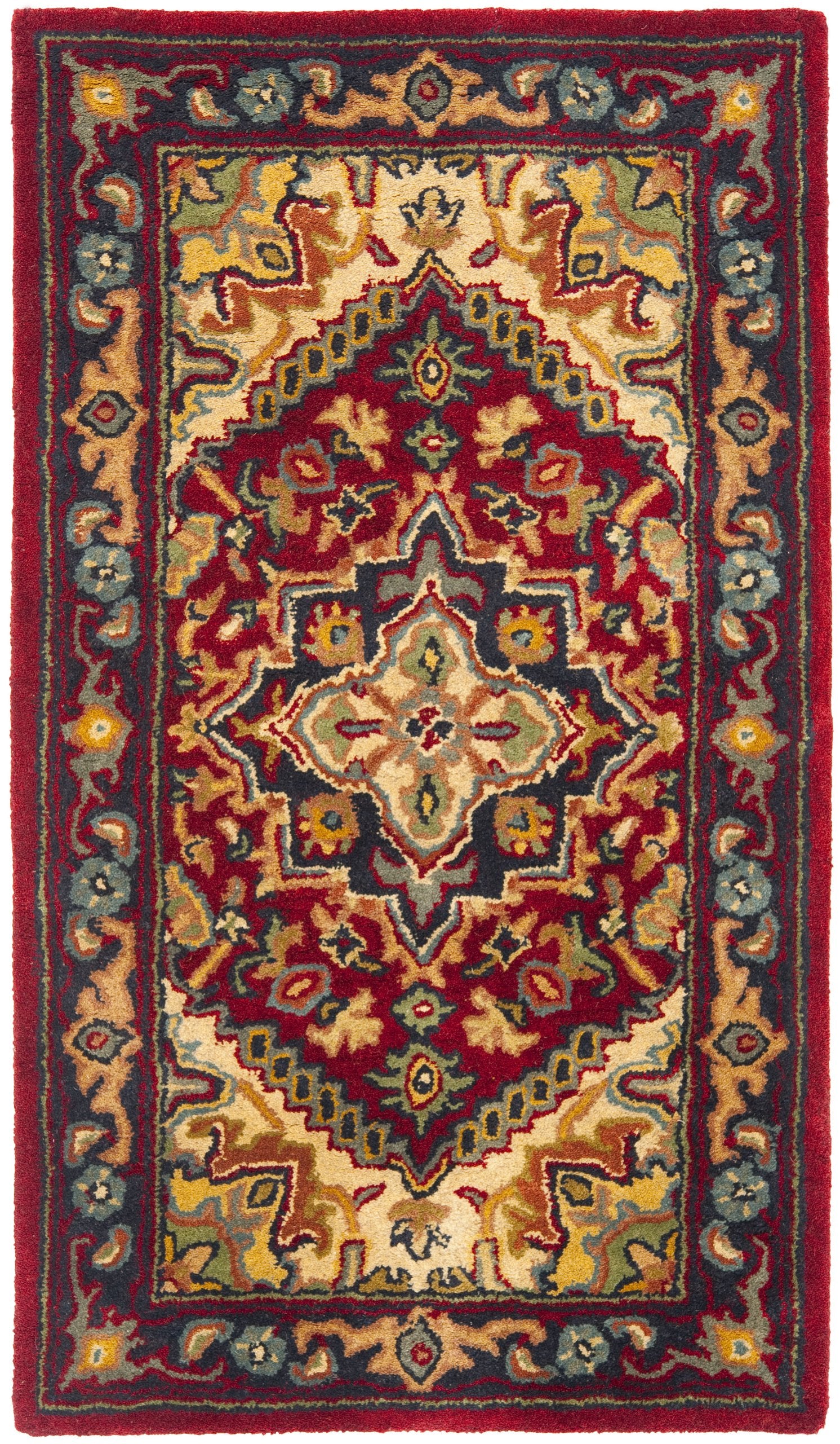 SAFAVIEH Area Rug 8x10 - Heritage Collection - Large - Red, Handmade Wool, Traditional Oriental Medallion Design, Ideal for Living Room, Bedroom, Dining Space (HG625A)