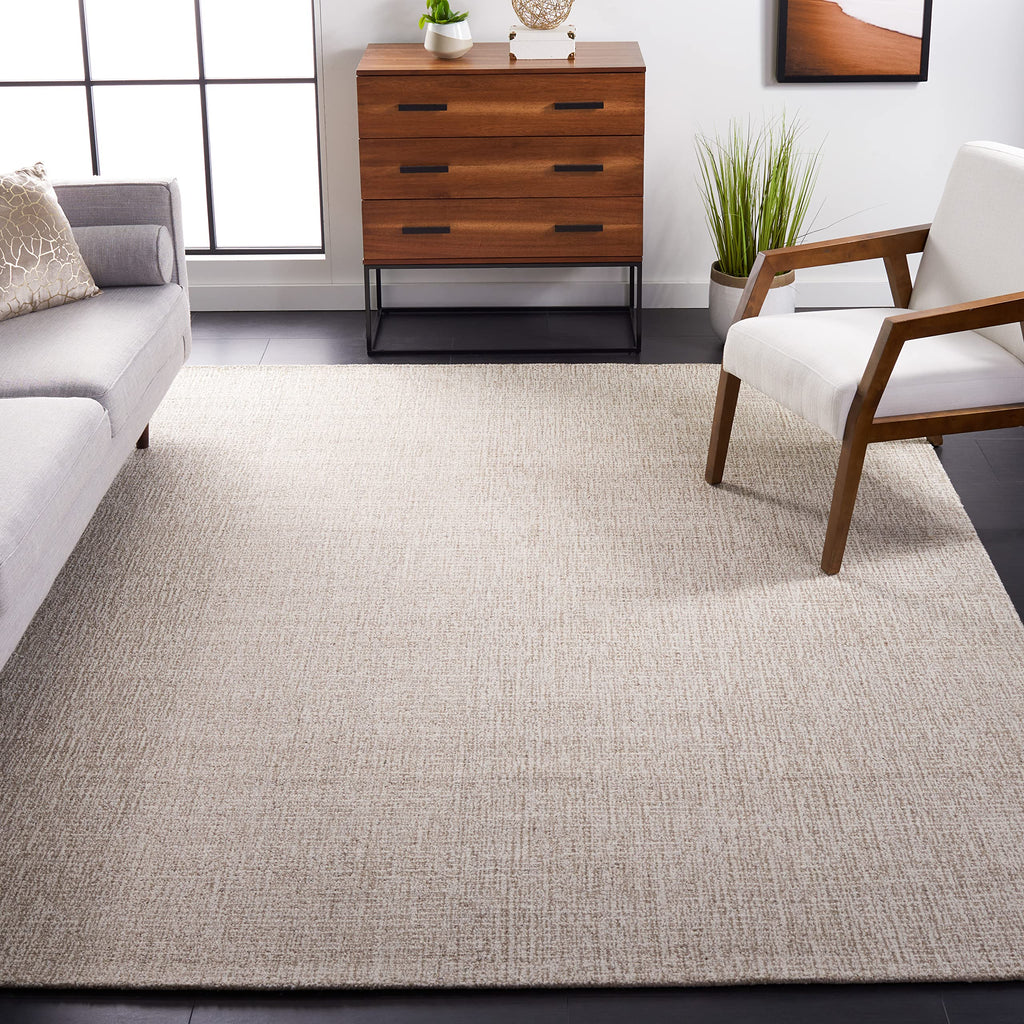 SAFAVIEH Area Rug 8x10 - Abstract Collection - Large - Ivory & Grey, Handmade Wool, Ideal for Living Room, Bedroom, Office, Dining Space (ABT468G)