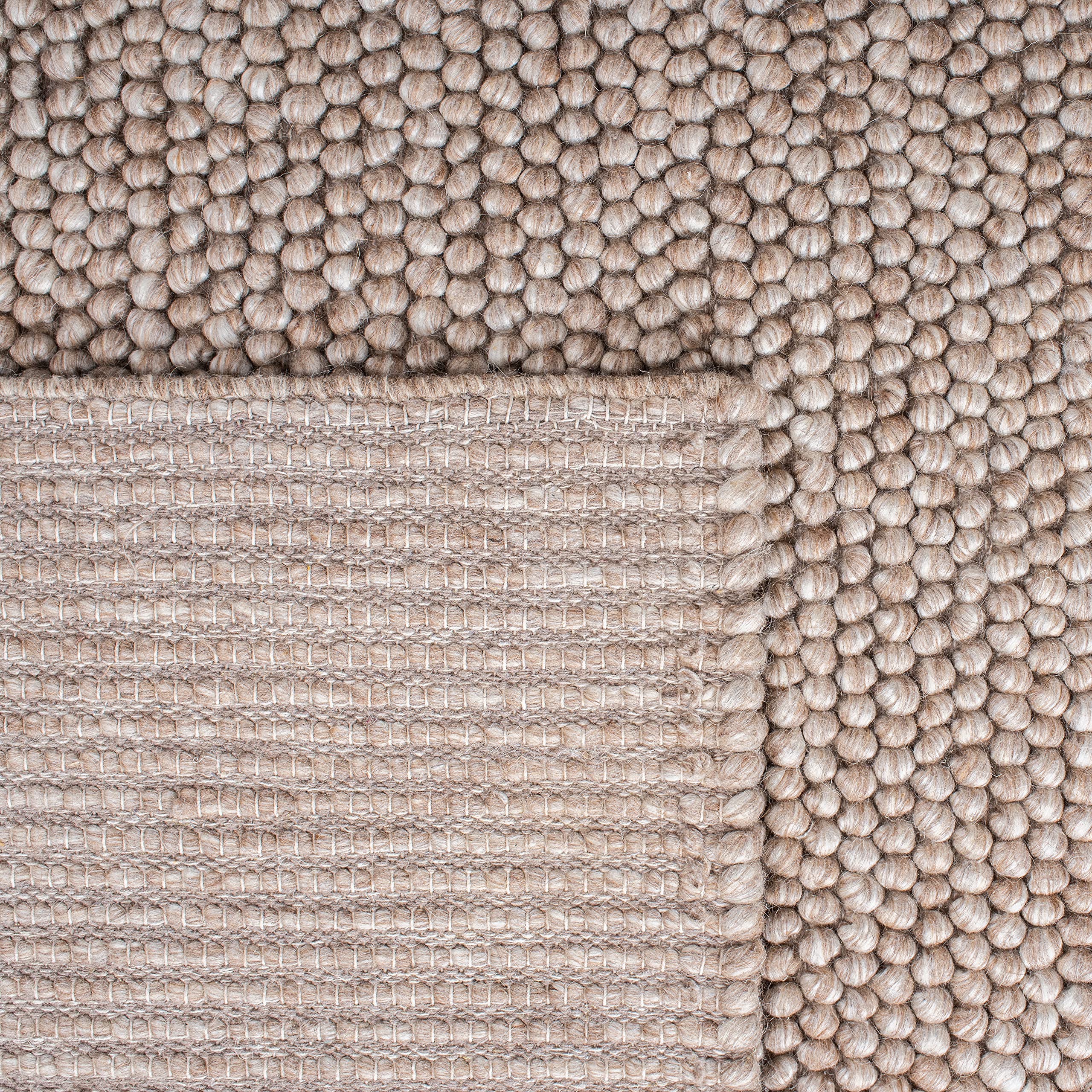 SAFAVIEH Area Rug 8x10 - Natura Collection - Large - Ivory, Handmade Wool Blend, Textured Design, Ideal for Living Room, Bedroom, Dining Space (NAT620A)