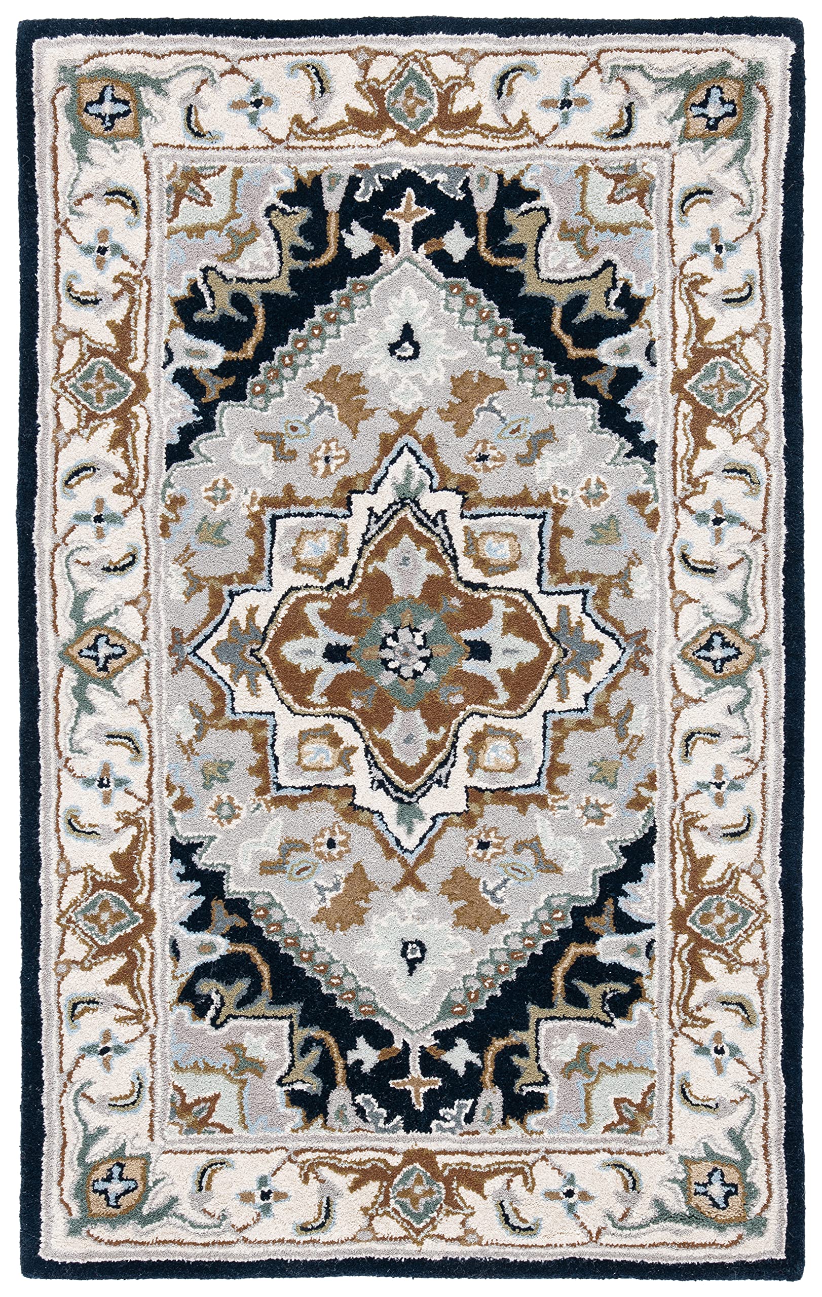 SAFAVIEH Area Rug 8x10 - Heritage Collection - Large - Red, Handmade Wool, Traditional Oriental Medallion Design, Ideal for Living Room, Bedroom, Dining Space (HG625A)