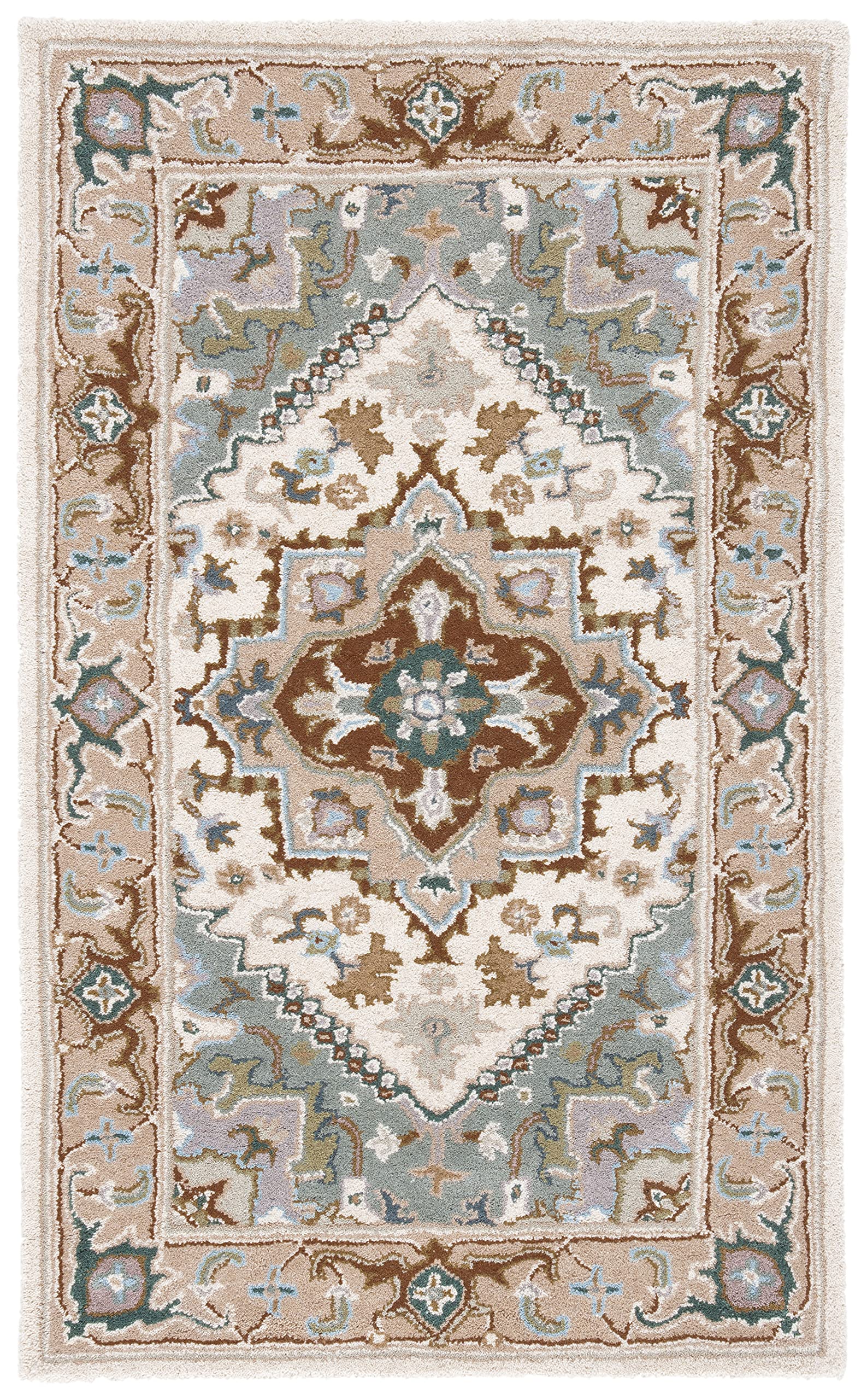 SAFAVIEH Area Rug 8x10 - Heritage Collection - Large - Red, Handmade Wool, Traditional Oriental Medallion Design, Ideal for Living Room, Bedroom, Dining Space (HG625A)