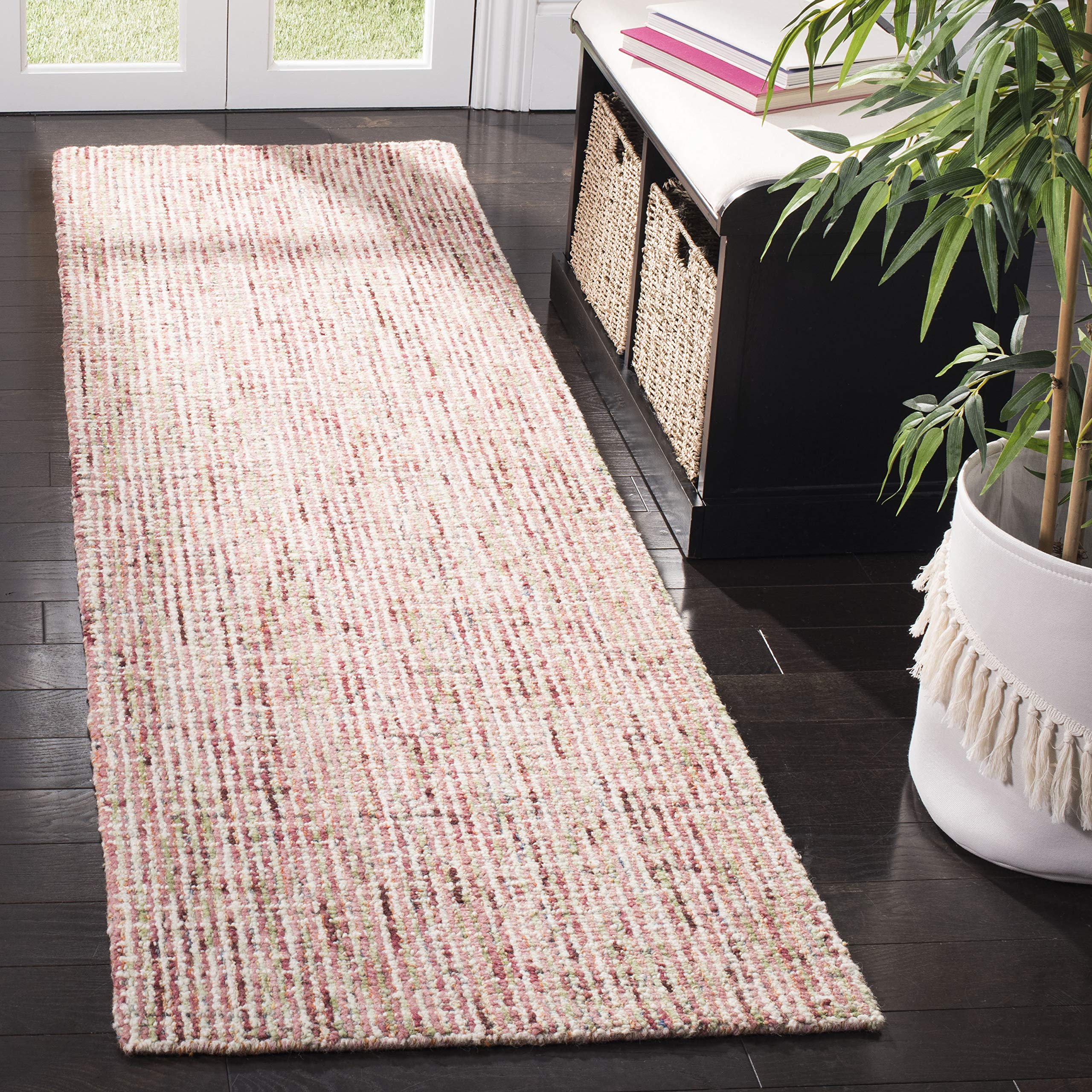 SAFAVIEH Area Rug 8x10 - Abstract Collection - Large - Ivory & Grey, Handmade Wool, Ideal for Living Room, Bedroom, Office, Dining Space (ABT468G)