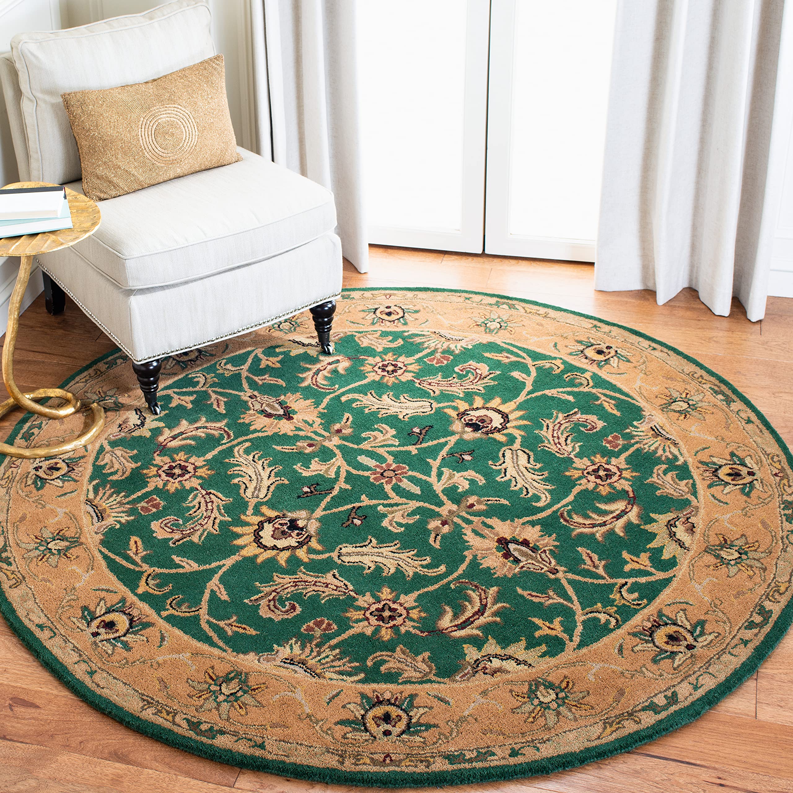SAFAVIEH Heritage Collection Area Rug - 9' x 12', Black & Beige, Handmade Traditional Oriental Wool, Ideal for High Traffic Areas in Living Room, Bedroom (HG628B)